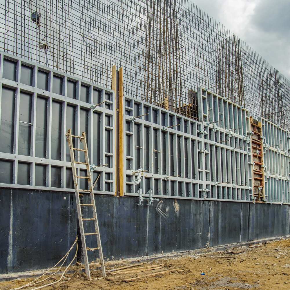 Cast in-situ concrete retaining walls